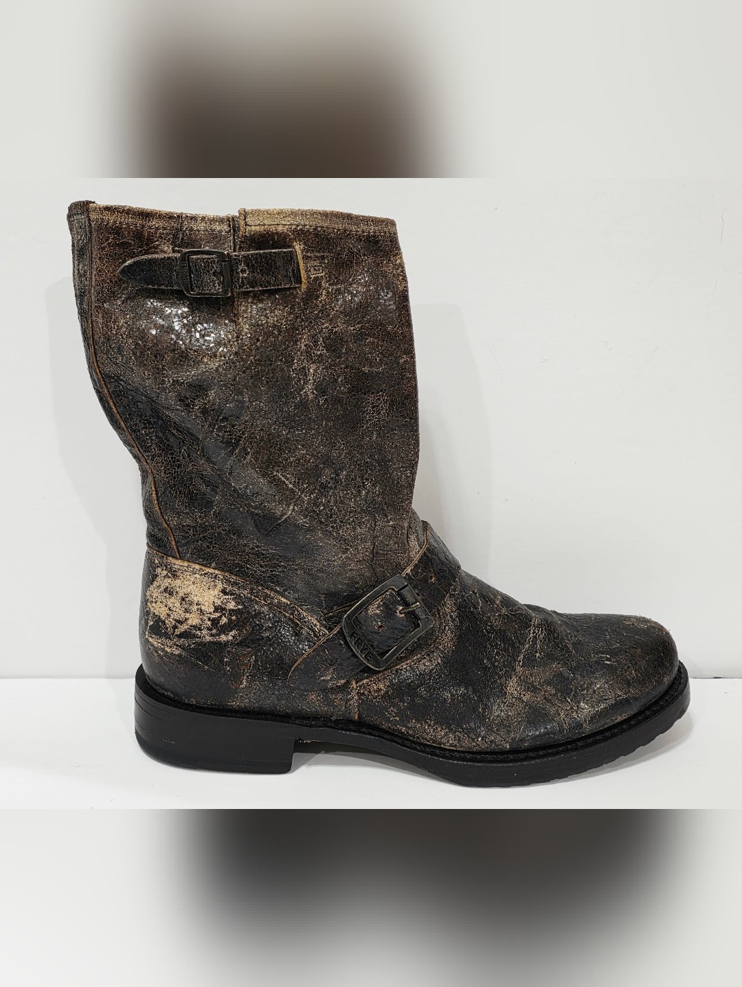 Frye 76512 Distressed Brown Leather Boot Riding Moto Biker Engineer 8.5 B New